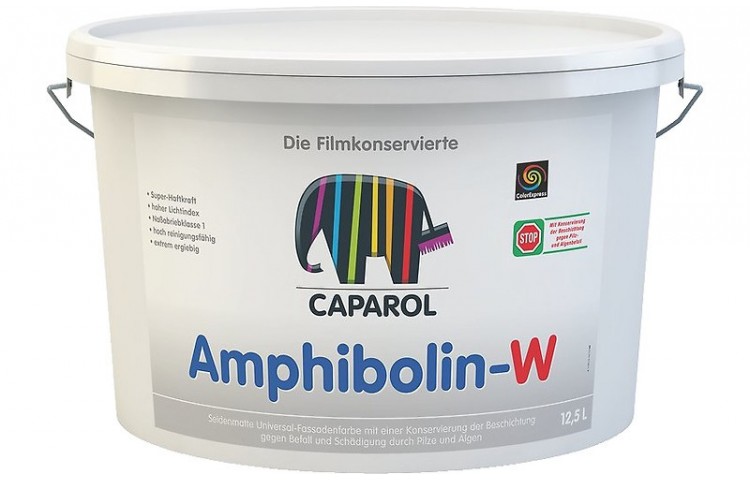 Vopsea lavabila pentru exterior si tapet fibra de sticla  AMPHIBOLIN-W 12.5 Lt