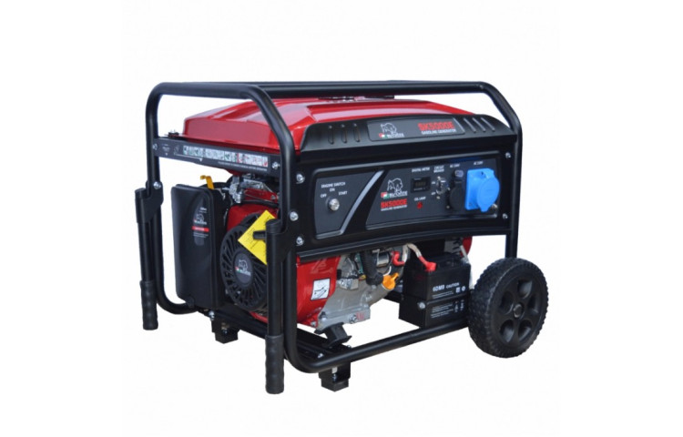 Generator de curent BISONTE SK5000E, 4.8 kW, 230V, benzină, pornire electrică și roți
