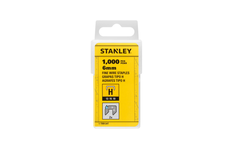 STANLEY Capse din sarma fina 6mm, tip H, 1000 bucăți