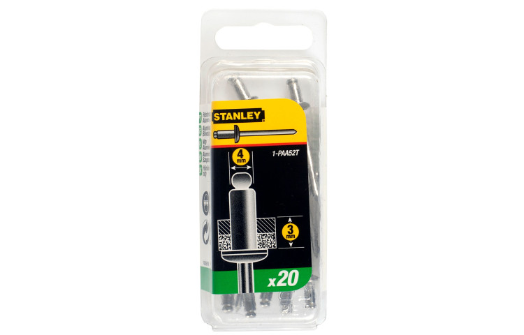 STANLEY Nituri aluminiu 4x3 mm, 20 bucati
