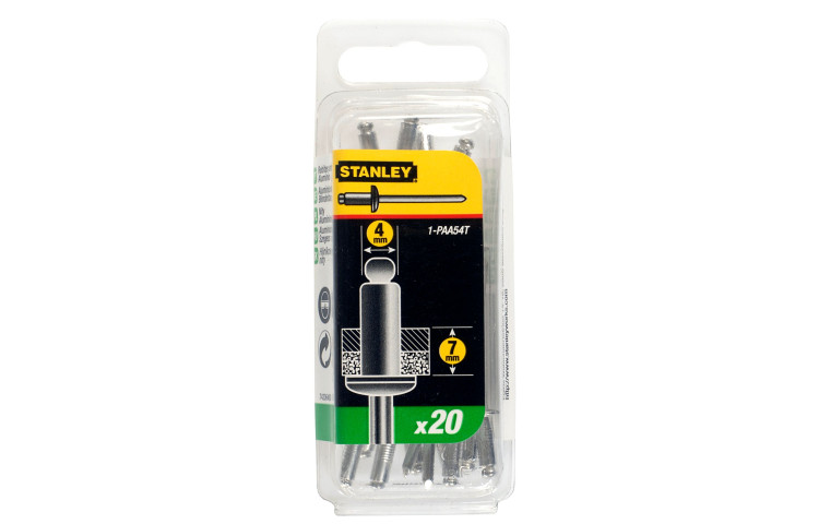 STANLEY Nituri aluminiu 4x7 mm, 20 bucati