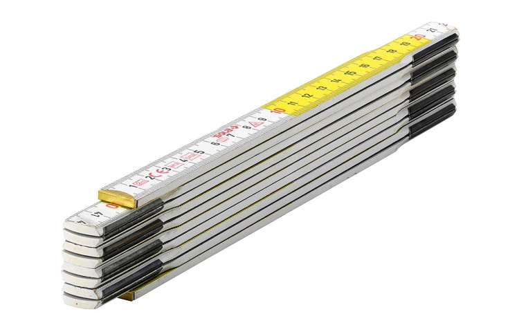 Metru pliabil lemn SOLA HF 2/10 alb/galben 2 m