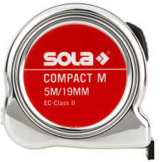 Ruletă SOLA COMPACT M COM 5, 5 m x 19 mm, cu cârlig magnetic