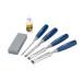 Set dalti lemn STANLEY 5002, 4 buc, 6 / 12 / 18 / 25 mm, cu piatra de ascutit