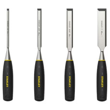 Set dalti lemn STANLEY 5002, 4 buc, 6 / 12 / 18 / 25 mm, cu piatra de ascutit