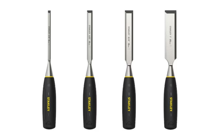 Set dalti lemn STANLEY 5002, 4 buc, 6 / 12 / 18 / 25 mm, cu piatra de ascutit